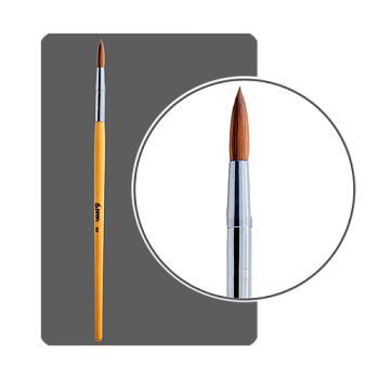 ФП Кисть для акрила №8 круглая, деревянная ручка