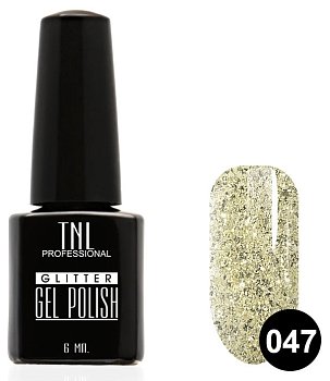 Гель-лак TNL - Glitter" №47 - Дымчато-белый (10 мл.)