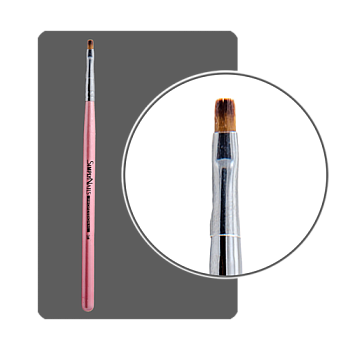 ФП Кисть прямая для китайской росписи с цветной розовой ручкой  №3