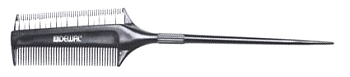 Dewal Расческа СО-1159 д/начеса с пласт.хвостиком черная с белой щетиной