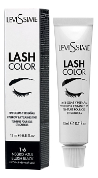 LevisSime Краска для бровей и ресниц, Иссиня-черная №1.6, 15 мл