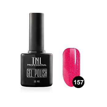 Цветной гель-лак TNL №157 - бледно-карминовый с блестками (10 мл.) 