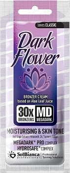 SolBianca Крем д/загара "Dark Flower" 30*bronzer с мас. амаранта,экст. крас. винограда, куркумы,15мл