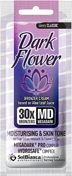 SolBianca Крем д/загара "Dark Flower" 30*bronzer с мас. амаранта,экст. крас. винограда, куркумы,15мл