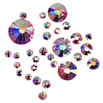 Стразы микс размеров в баночке (02 Голография) IRISK