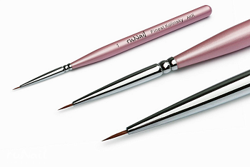 Кисть д/дизайна ruNail Finest Kolinsky AKR №1