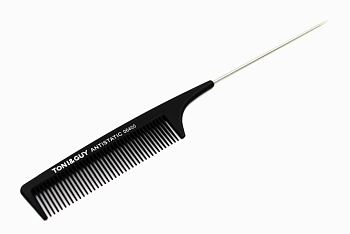 Расческа "Toni&Guy" черная 06400 (метал.хвостик)