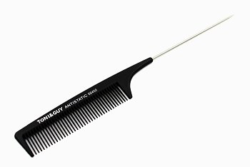 Расческа "Toni&Guy" черная 06400 (метал.хвостик)