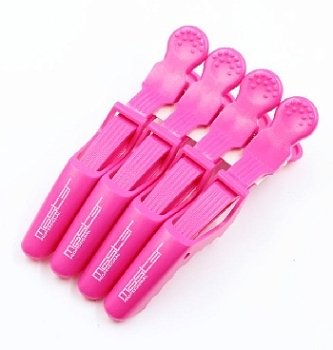 Зажим Master Professional MP-567-1 крокодил розовый (уп. 4 шт)