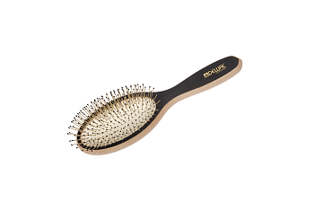 Dewal Щетка BRB 400 массажная BLACKWOOD,овальная,большая,,деревянная,нейлан.штифт 12 рядов