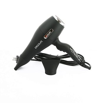 Dewal фен 03-001 ErgoLife черный софт тач 2200Вт,ионизация,2 насадки