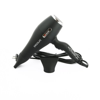 Dewal фен 03-001 ErgoLife черный софт тач 2200Вт,ионизация,2 насадки