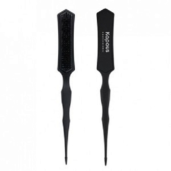 Расческа узкая - трехуровневая щетина,черного цвета