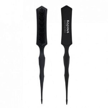 Расческа узкая - трехуровневая щетина,черного цвета