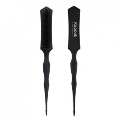 Расческа узкая - трехуровневая щетина,черного цвета